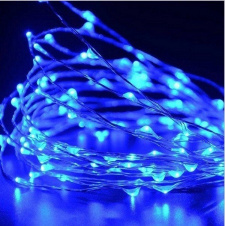 Світлодіодна гірлянда нитка Led Краплі роси електрична 15 м Синя