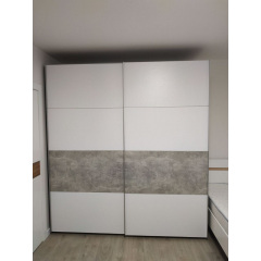 Шафа купе Doros G-Caiser Білий / Білий вставка Бетон 2 ДСП / 4 частини 220х60х240 (42003004) Оріхів