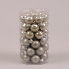 Шарики стеклянные Flora D-2,5 см. 48 шт.(44524) Николаев