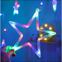 Светодиодная гирлянда-штора Звезд Xmas stars 3м*80см*50см и 138 LED (12 звезд) свет ламп-RGB multicolor 8 режимов от сети 220 В Токмак