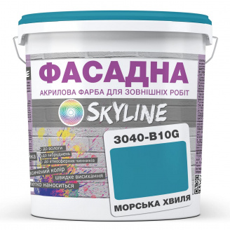 Краска Акрил-латексная Фасадная Skyline 3040-B10G Морская волна 1л