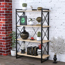 Стеллаж Скиф-4-920 Loft-Design 1400х920х400 мм 4-е полочки дуб-борас