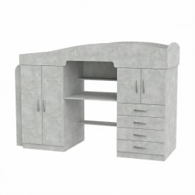 Детская кровать-чердак Компанит Универсал-2 дсп серая бетон-ателье лайт