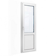 Двері міжкімнатні металопластикові 750х2000 мм монтажна ширина 70 мм профіль WDS Ekipazh Ultra 70 Білі Городок
