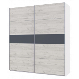 Шкаф купе Doros G-Caiser Белый Дуб Крафт Белый/Вставка Графит 2 ДСП / 4 части 200х60х240 (42005066)