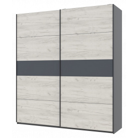 Шкаф купе Doros G-Caiser Графит Дуб Крафт Белый/Вставка Графит 2 ДСП / 4 части 200х60х240 (42005067)