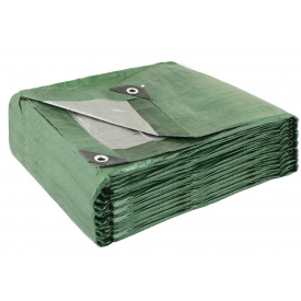 Тент двусторонний MASTERTOOL 10х12 м 130 г/м² Khaki and silver (89-1012)