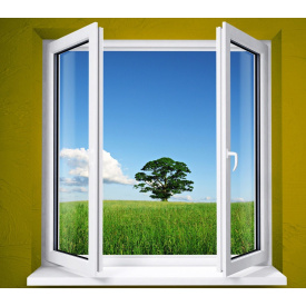 Окно штульповое 1300x1400 мм, монтажная ширина 60 мм, профиль WDS Ekipazh Ultra 60