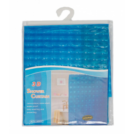 Шторка 3D для ванной комнаты Kornel 180х180 см Голубой