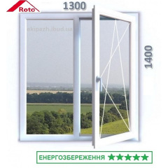 Окно энергосберегающее 1300x1400 мм монтажная штрина 70 мм профиль WDS Ekipazh Ultra 70 Хмельницкий