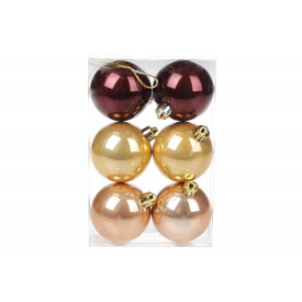 Шар новогодний BonaDi D-6 см 6 шт Разноцветный (147-002)