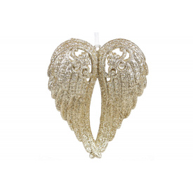 Ялинкова прикраса BonaDi Крила янгола 15 см Золотистий (788-574)