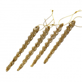 Набор игрушек Elisey Сосульки 4 шт 14 см Золотистый (022NZ)