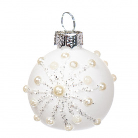 Набор новогодних украшений Elisey Шар Жемчужная россыпь d 4 см 6 шт Белый (6000-021)