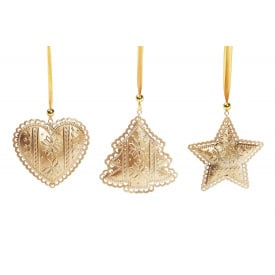 Набор елочных украшений BonaDi 3 шт 9 см Золотистый (785-521)