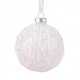Новорічна куля Flora D-8 см Білий матовий (12605)