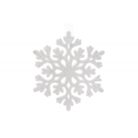 Ялинкова прикраса BonaDi Сніжинка 9 см Білий (788-398)