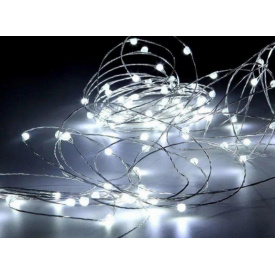 Гірлянда світлодіодна Mine роса на батарейках 10 м, 100 LED Білий (hub_umhhja/125402)
