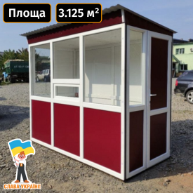 Пост охорони Вагончик Антивандал з вікном 125х250 (см) Техпром