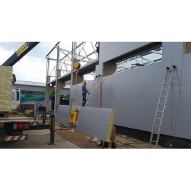 Монтаж сендвіч панелей горизонтально