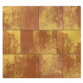 Тротуарна плитка LineBrook Модерн Флоренція 60 мм бетонна бруківка без фаски помаранчева