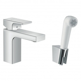 Змішувач для умивальника Hansgrohe Vernis Shape 100 з гігієнічною лійкою