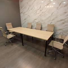 Стол для переговоров Loft-design Q-240 см офисный лдсп дуб-борас на черных ножках Золотоноша
