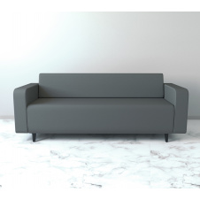 Диван офісний Tobi Sho Арне з підлокітниками 1880х700х740 мм, шкірзам Dark Grey/2233