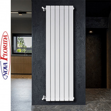 Алюминиевый радиатор Nova Florida Ledro S90 White 1800*10 высота 1800мм (нейтрально-белый), ИТАЛИЯ