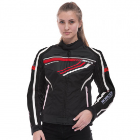 Мотокуртка текстильная с защитой женская SCOYCO JK37W S-36 Черный-красный PT1596