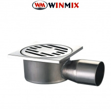 Душевой трап из нержавеющей стали Drain-01-10x10-180 100x100мм (прямой отвод) , Winmix. Польша