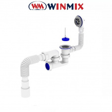 Сифон для ванной SV-02-A 1 1/2" с ревизией, выпуском и переливом, Winmix. Польша
