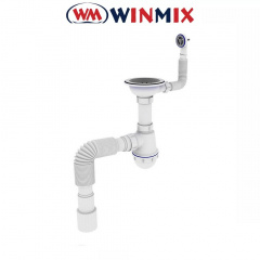 Сифон для кухни SK-02-C 3 1/2"x40 с резьбовым выпуском и круглым переливом, Winmix. Польша Киев