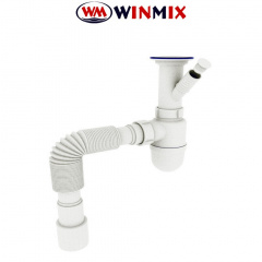 Сифон для умывальника SU-02-B 1 1/2"x40 с отводом для стиральной машины, Winmix. Польша Кропивницький