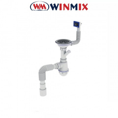 Сифон для кухни SK-02-B 3 1/2"x40 с резьб. выпуском и отводом для стиральной машины, Winmix. Польша Киев