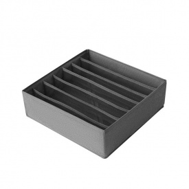 Органайзер 32×32×10 см на 7 відділень для зберігання нижньої білизни Темно-сірий(7SS) Текстиль М