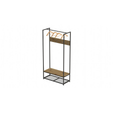 Вешалка напольная модульная Ferrum-decor Трелис 13 180x90x38 черный ДСП Дуб Артизан 16мм (XK00291)