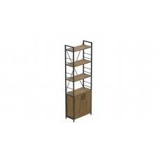 Етажерка 4/60 Ferrum-decor Серії Конект з тумбою 179x60x28 Чорний ДСП Дуб Артізан (FD1068)