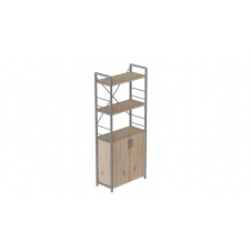 Етажерка 3/60 Ferrum-decor Серії Конект із тумбою 144x60x28 Сірий ДСП Дуб Сан-Маріно (FD1036)