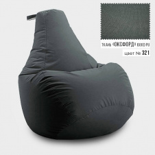 Безкаркасне крісло мішок груша Coolki L 65x85 Сірий (Оксфорд 600D PU)