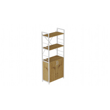 Етажерка 3/60 Ferrum-decor Серії Конект із тумбою 144x60x28 Сірий ДСП Дуб Артізан (FD1040)