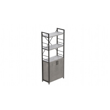 Етажерка 3/60 Ferrum-decor Серії Конект з тумбою 144x60x28 Чорний ДСП Бетон (FD1027)