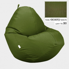 Безкаркасне крісло мішок груша Овал Coolki XXXL 100x140 Оливковий (Оксфорд 600D PU)