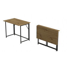 Стол раскладной Морис Ferrum-decor 750x1000x600 Черный металл ДСП Дуб Артизан 16 мм (MORI006)