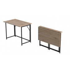 Стол раскладной Морис Ferrum-decor 750x1000x600 Черный металл ДСП Дуб Сан-Марино 16 мм (MORI002)