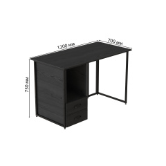 Комп'ютерний стіл Ferrum-decor Отто 76x120x70 чорний ДСП Сосна Кембра 32мм Вишневе
