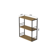 Книжкова полиця універсальна Ferrum-decor Стим 2 74x63x26 чорний ДСП Дуб Артізан 16мм (XK00039) Київ