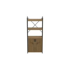 Етажерка 3/60 Ferrum-decor Серії Конект з тумбою 144x60x28 Чорний ДСП Дуб Артізан (FD1026) Токмак