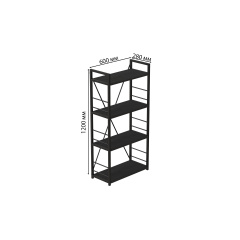 Етажерка 4/60 Ferrum-decor Серії Конект з тумбою 179x60x28 Чорний ДСП Сосна Кембра (FD1065) Ужгород