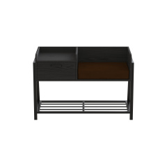 Банкетка із тумбочкою Ferrum-decor Бланка 540x1000x320 метал Чорний ДСП Сосна Кембра 16 мм (BLA0003) Курень